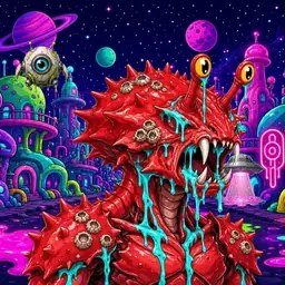 Oozlings #6155, Crab · Neon City