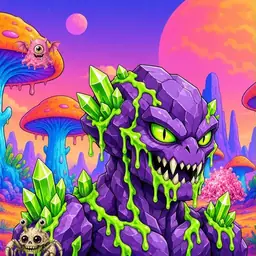 Oozlings #6158, Crystal Rock · Mushroom Desert