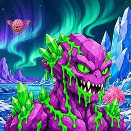 Oozlings #6161, Mutated Crystal Rock · Aurora Ice