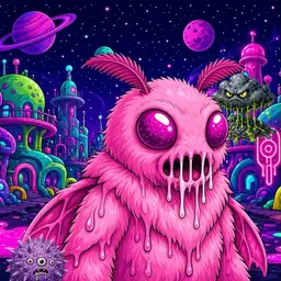 Oozlings #6165, Mutant Moth · Neon City