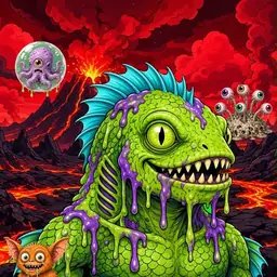 Oozlings #6172, Swamp Fish · Lava Fields