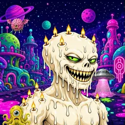 Oozlings #6184, Candle Wax · Neon City
