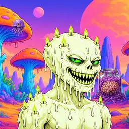 Oozlings #6189, Mutated Candle Wax · Mushroom Desert