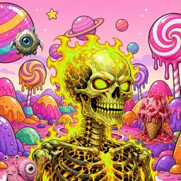Oozlings #6190, Mutated Fire Skull · Candy Planet