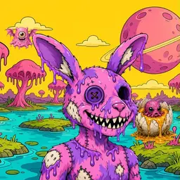 Oozlings #6192, Zombie Bunny · Turquoise Swamp