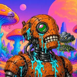 Oozlings #6194, Rusty Robot · Mushroom Desert
