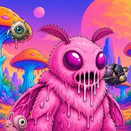 Oozlings #6197, Mutant Moth · Mushroom Desert