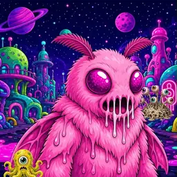 Oozlings #6198, Mutant Moth · Neon City