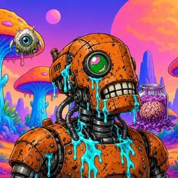 Oozlings #6199, Rusty Robot · Mushroom Desert