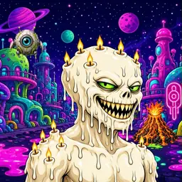 Oozlings #62, Candle Wax · Neon City