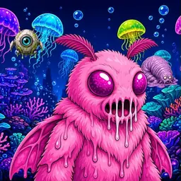Oozlings #620, Mutant Moth · Glow Reef