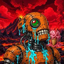 Oozlings #6206, Rusty Robot · Lava Fields