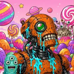 Oozlings #6208, Rusty Robot · Candy Planet