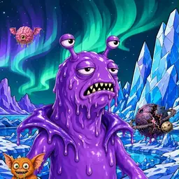 Oozlings #621, Slug · Aurora Ice