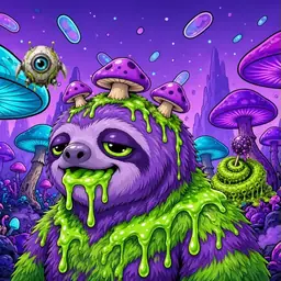 Oozlings #6214, Slime Sloth · Fungus Forest