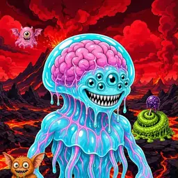 Oozlings #6220, Jellyfish Brain · Lava Fields