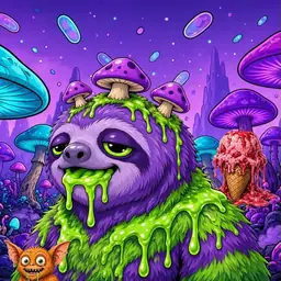 Oozlings #6223, Slime Sloth · Fungus Forest