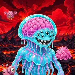 Oozlings #6226, Jellyfish Brain · Lava Fields