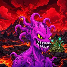 Oozlings #6234, Squid · Lava Fields