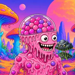 Oozlings #6236, Gumball Brain · Mushroom Desert