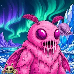 Oozlings #6237, Mutant Moth · Aurora Ice