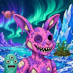 Oozlings #6239, Zombie Bunny · Aurora Ice