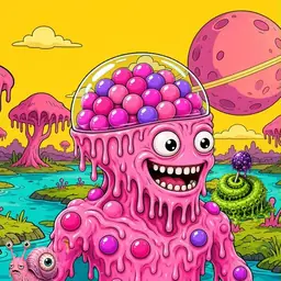 Oozlings #6243, Gumball Brain · Turquoise Swamp