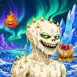 Oozlings #6247, Candle Wax · Aurora Ice