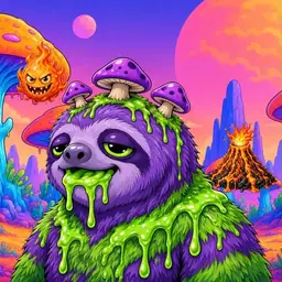 Oozlings #6250, Slime Sloth · Mushroom Desert
