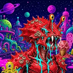 Oozlings #6252, Crab · Neon City