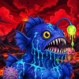 Oozlings #6256, Anglerfish · Lava Fields
