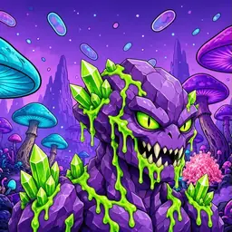 Oozlings #6258, Crystal Rock · Fungus Forest