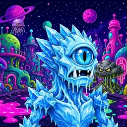 Oozlings #6260, Ice Cyclops · Neon City