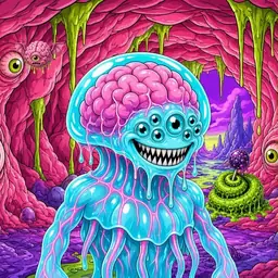 Oozlings #6261, Jellyfish Brain · Flesh Cave