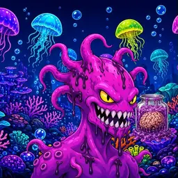 Oozlings #6263, Squid · Glow Reef