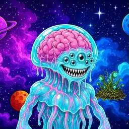 Oozlings #6269, Jellyfish Brain · Void Nebula