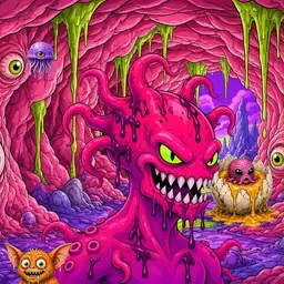 Oozlings #6272, Mutated Squid · Flesh Cave