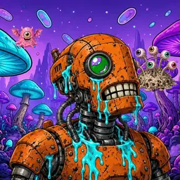 Oozlings #6274, Rusty Robot · Fungus Forest