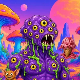 Oozlings #6275, Eyeball Cluster · Mushroom Desert