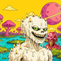 Oozlings #628, Candle Wax · Turquoise Swamp