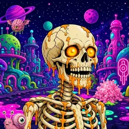 Oozlings #6280, Skull · Neon City
