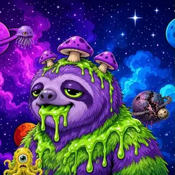 Oozlings #6283, Slime Sloth · Void Nebula