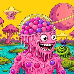 Oozlings #6284, Gumball Brain · Turquoise Swamp
