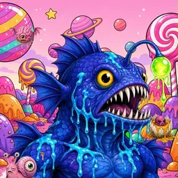 Oozlings #6287, Anglerfish · Candy Planet
