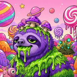 Oozlings #6288, Slime Sloth · Candy Planet