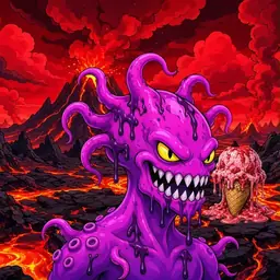 Oozlings #629, Squid · Lava Fields