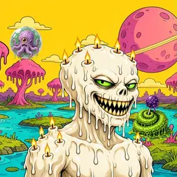 Oozlings #6296, Candle Wax · Turquoise Swamp