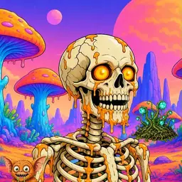 Oozlings #63, Skull · Mushroom Desert