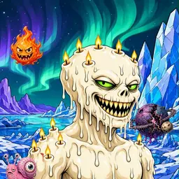 Oozlings #6301, Candle Wax · Aurora Ice