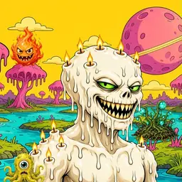 Oozlings #6302, Candle Wax · Turquoise Swamp